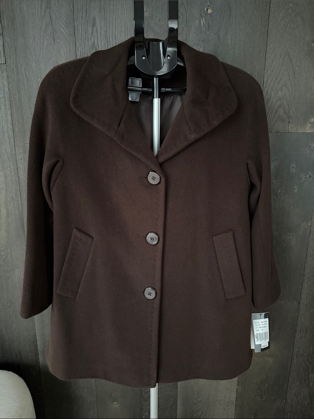 Ellen Tracy Mahogany Pea Coat